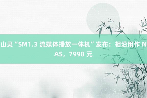 山灵“SM1.3 流媒体播放一体机”发布：相沿用作 NAS，7998 元